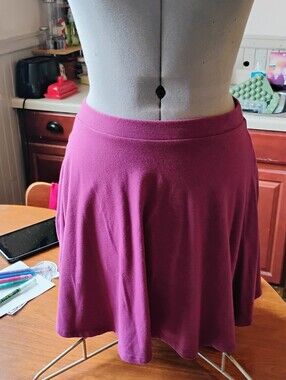 Forever 21 Stretch Knit Circle Skirt in Magenta
